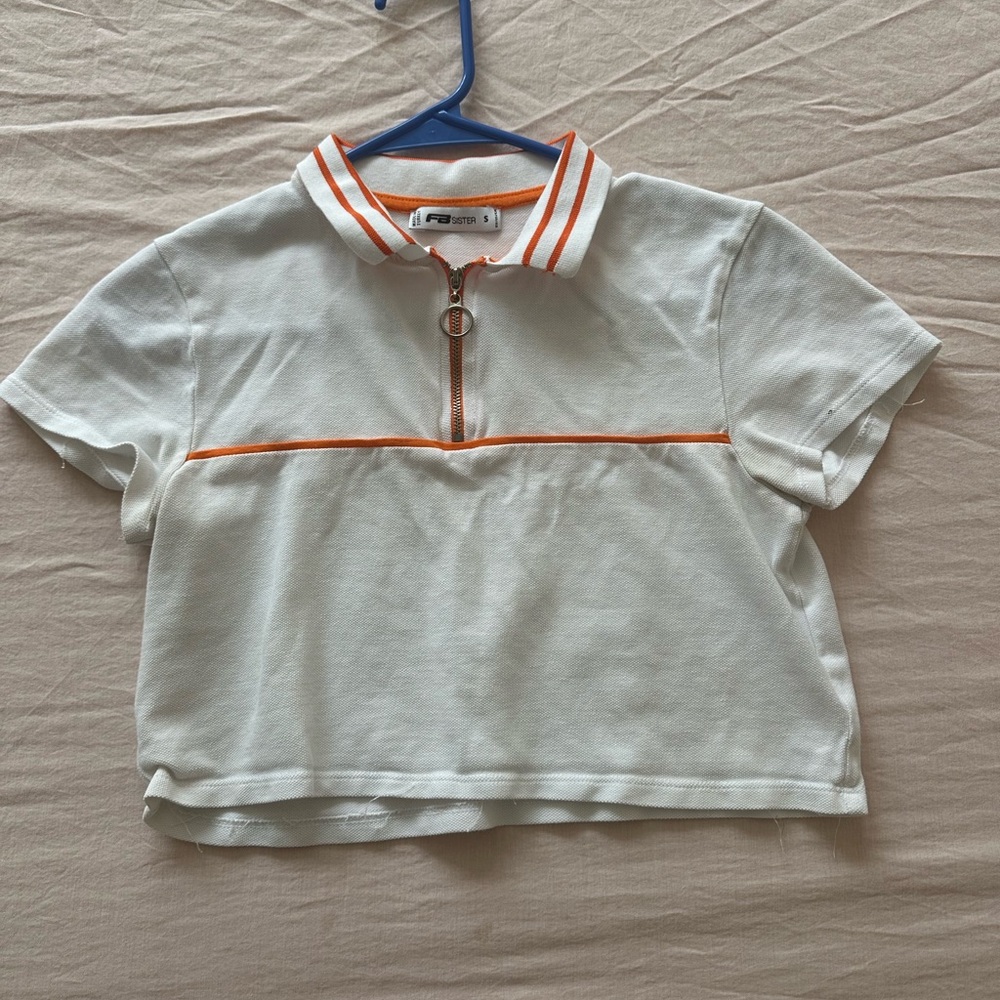 White and Orange Polo Shirt